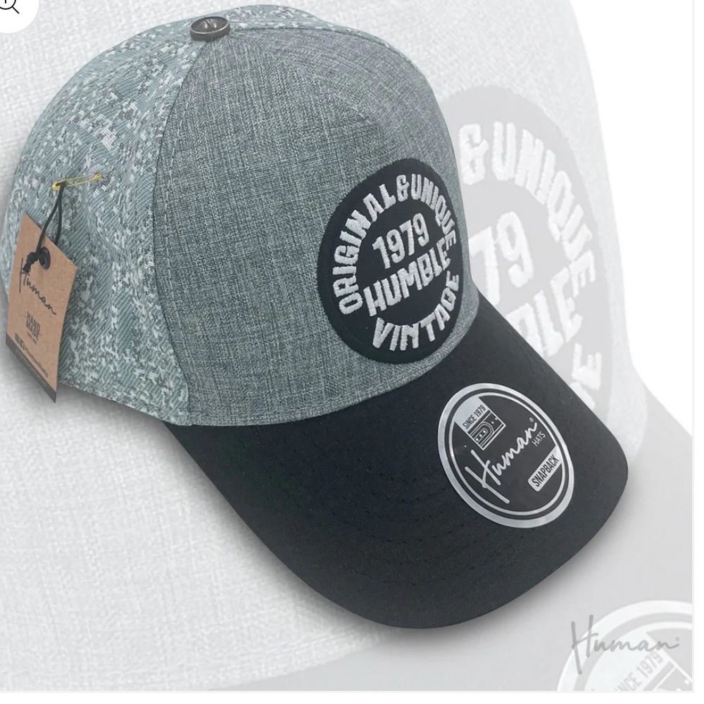 Human Hats SnapBack Gray and Black baseball Cap